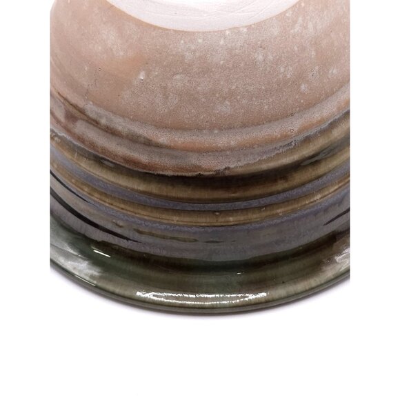 Handmade Ceramic Bowl With Green & Turquoise Glaze Perfect For Snacks Or Artsy V - Picture 7 of 8